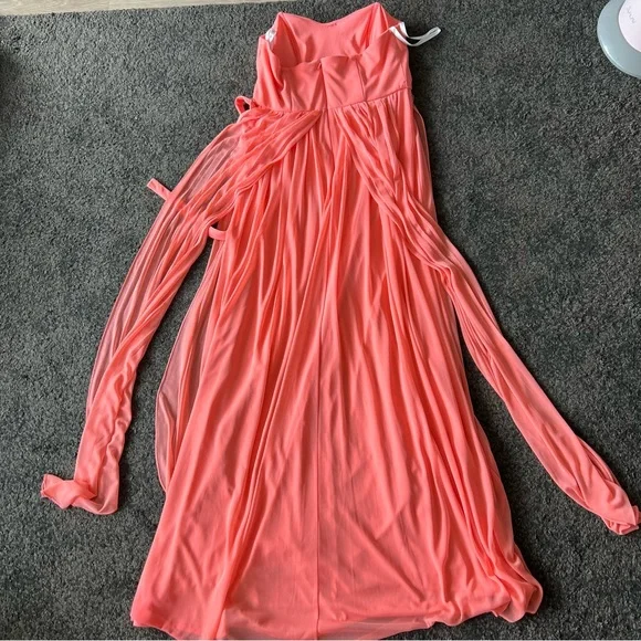 david’s bridal style-your-way 6 tie long mesh bridesmaid dress - Picture 5 of 9